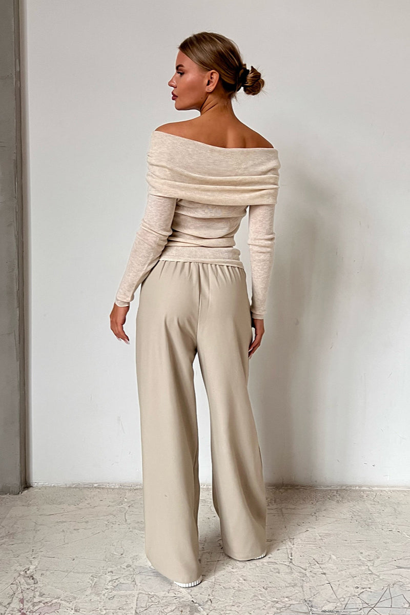 Serene Drape Off-Shoulder Sweater