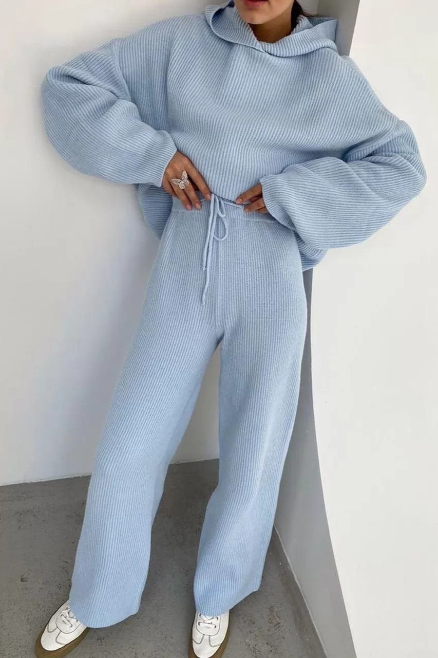 Casual Oversized Knit Sweater and Pants Set