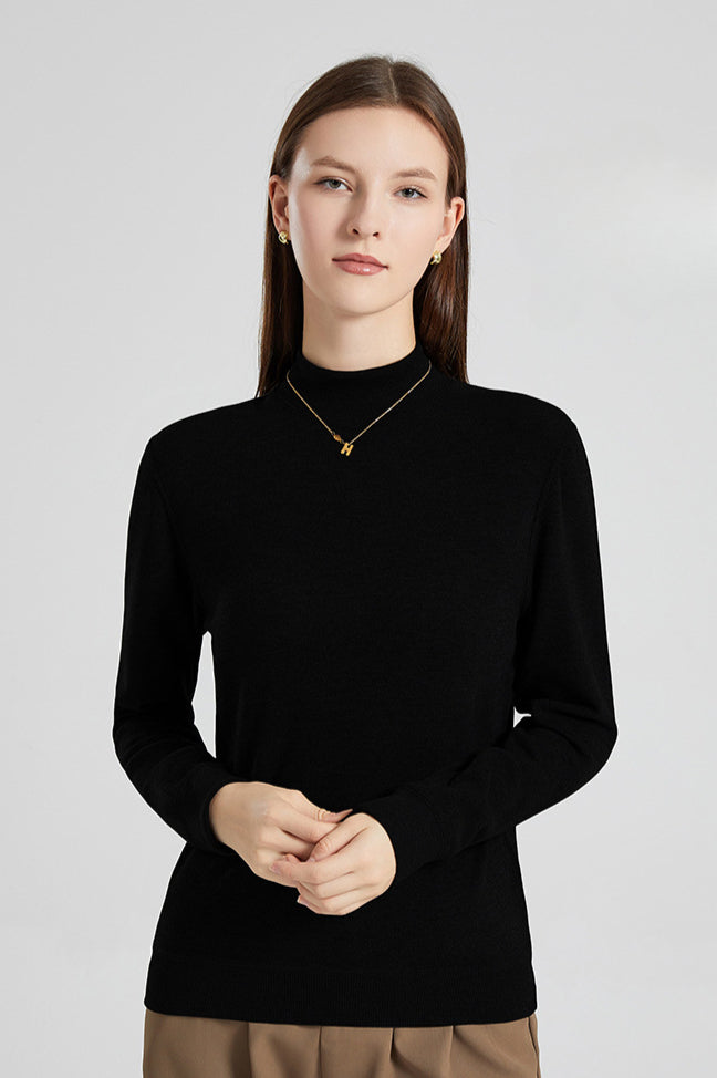 Slim High Collar Pullover Sweater