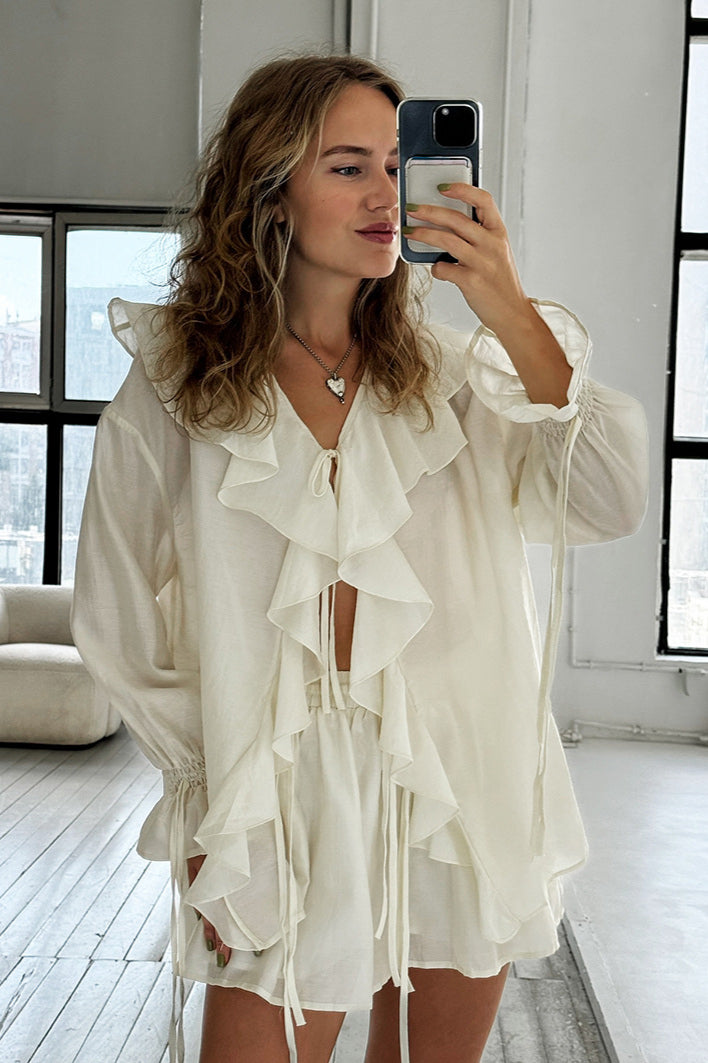 Ethereal Whisper Cascade Blouse