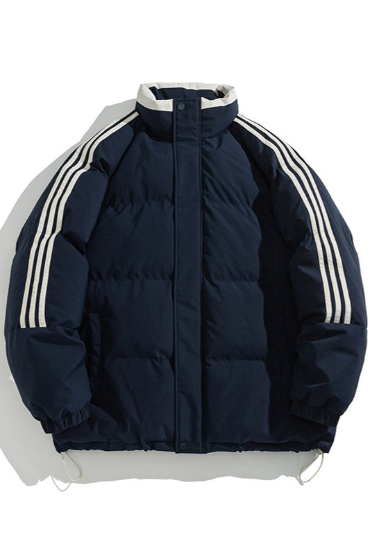 Stylish Winter Sporty Striped Down Jacket