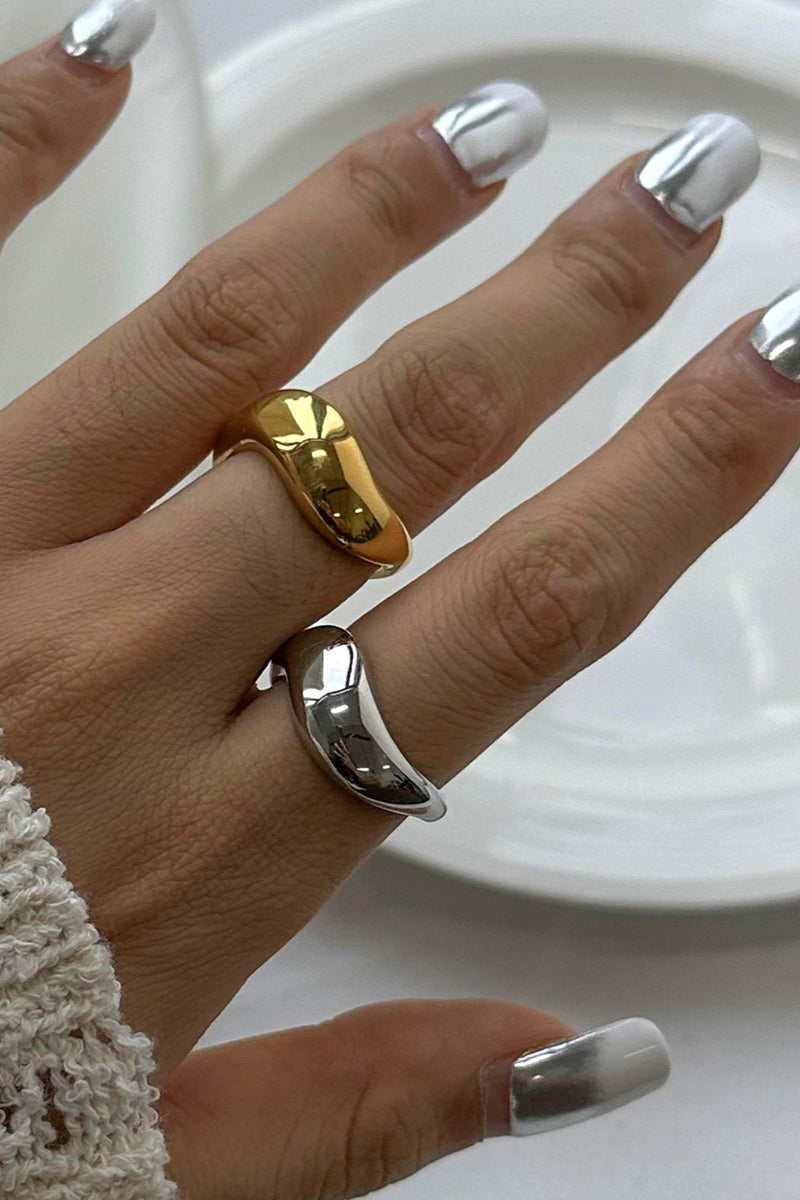 Elegant and Classic Gold/Silver Band Ring