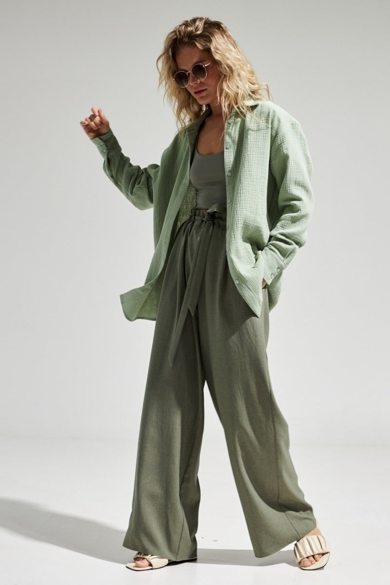 Radiant Frame Button-Up Oversized Shirt