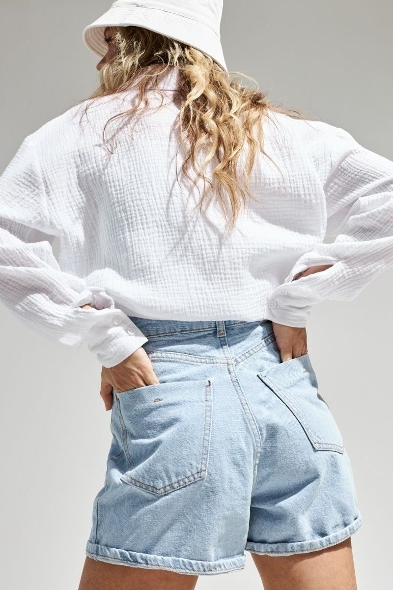 Radiant Frame Button-Up Oversized Shirt