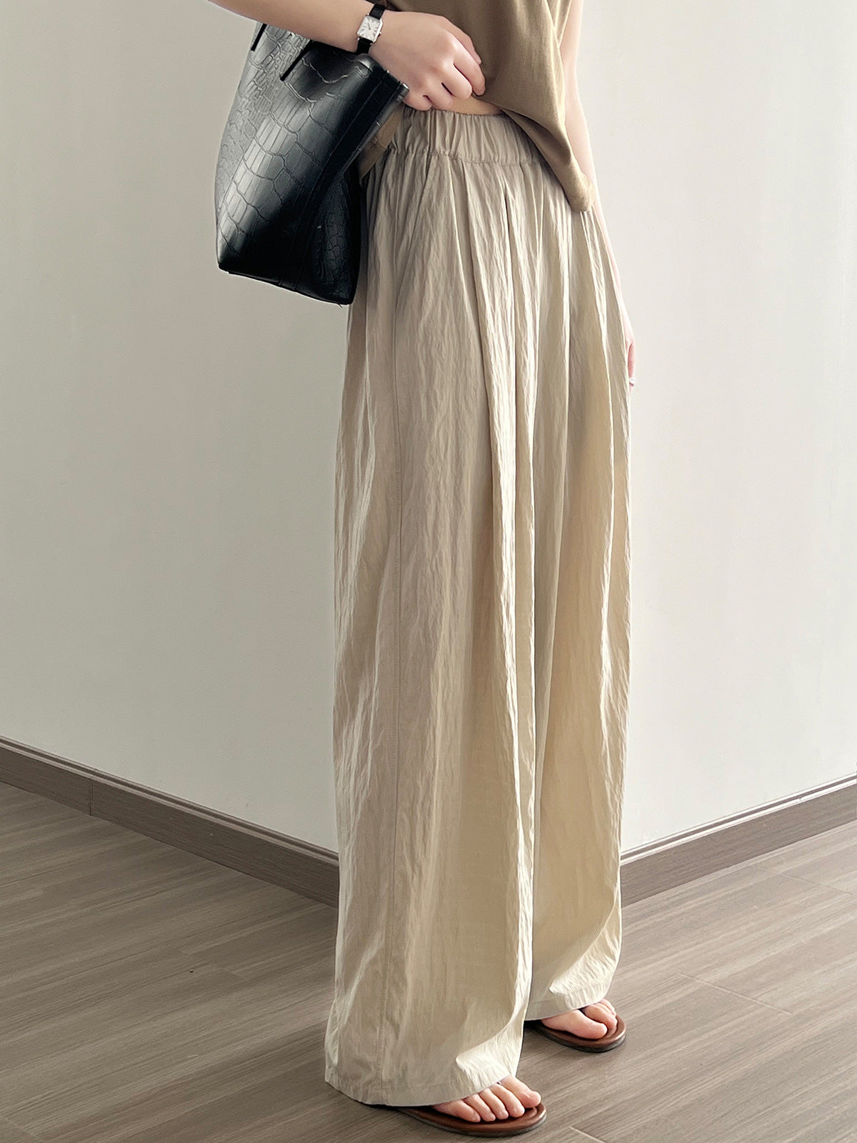 Apricot Lazy Loose Wide Leg Pants