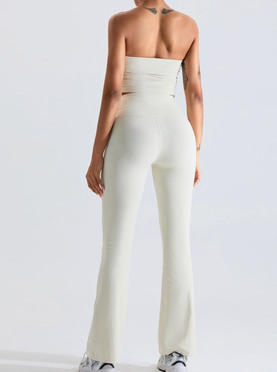 Off-White Threaded Chest-Wrapped Slim Fitting Tube Top