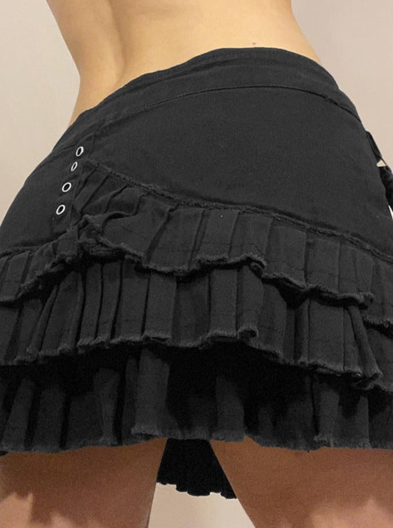 Dark Style Pleated Street Skirt