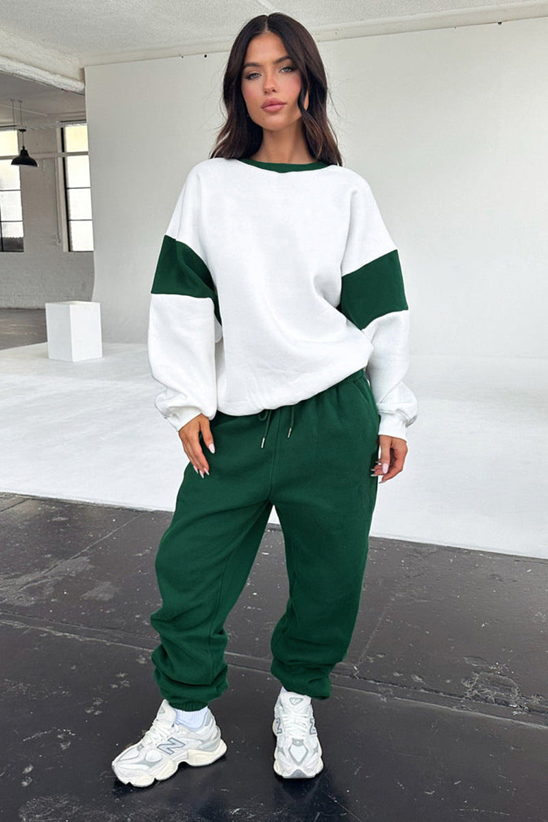 Color Block Sweatshirt and Joggers Set