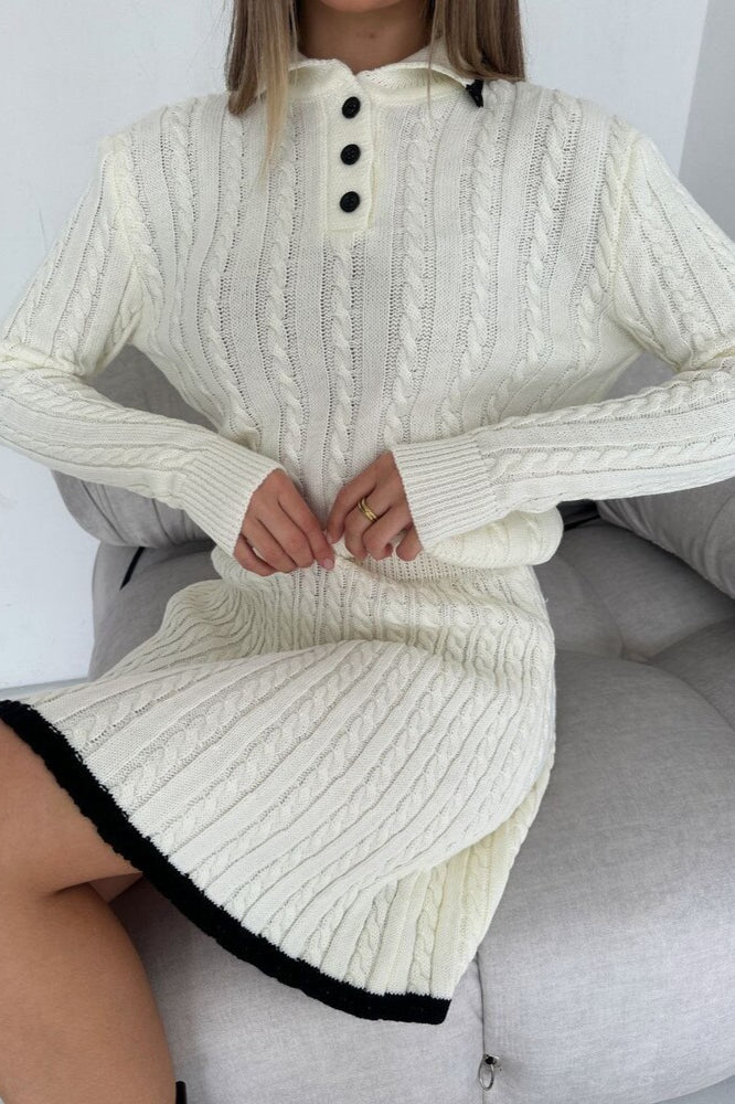 Chic Cable Knit Sweater Dress