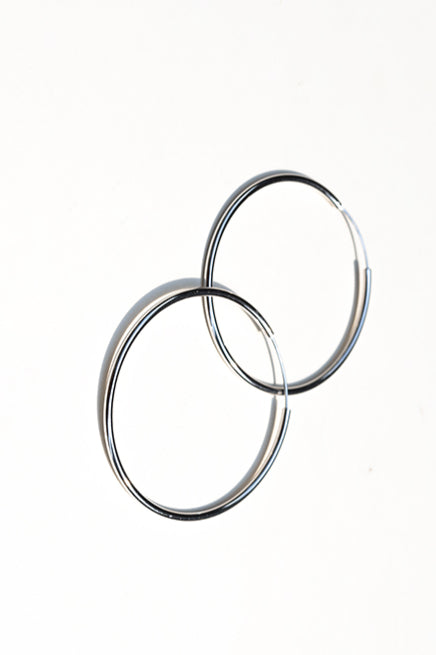 Elegant Sleek Silver Hoop Earrings