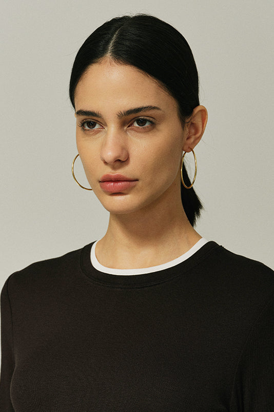 Elegant Sleek Silver Hoop Earrings