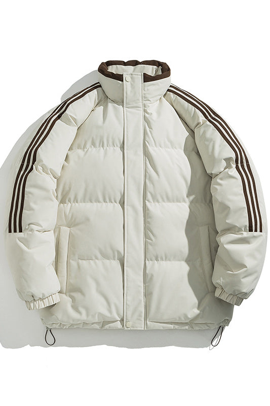 Stylish Winter Sporty Striped Down Jacket