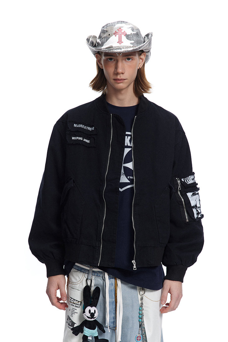 Men's Patched Urban Bomber Jacket