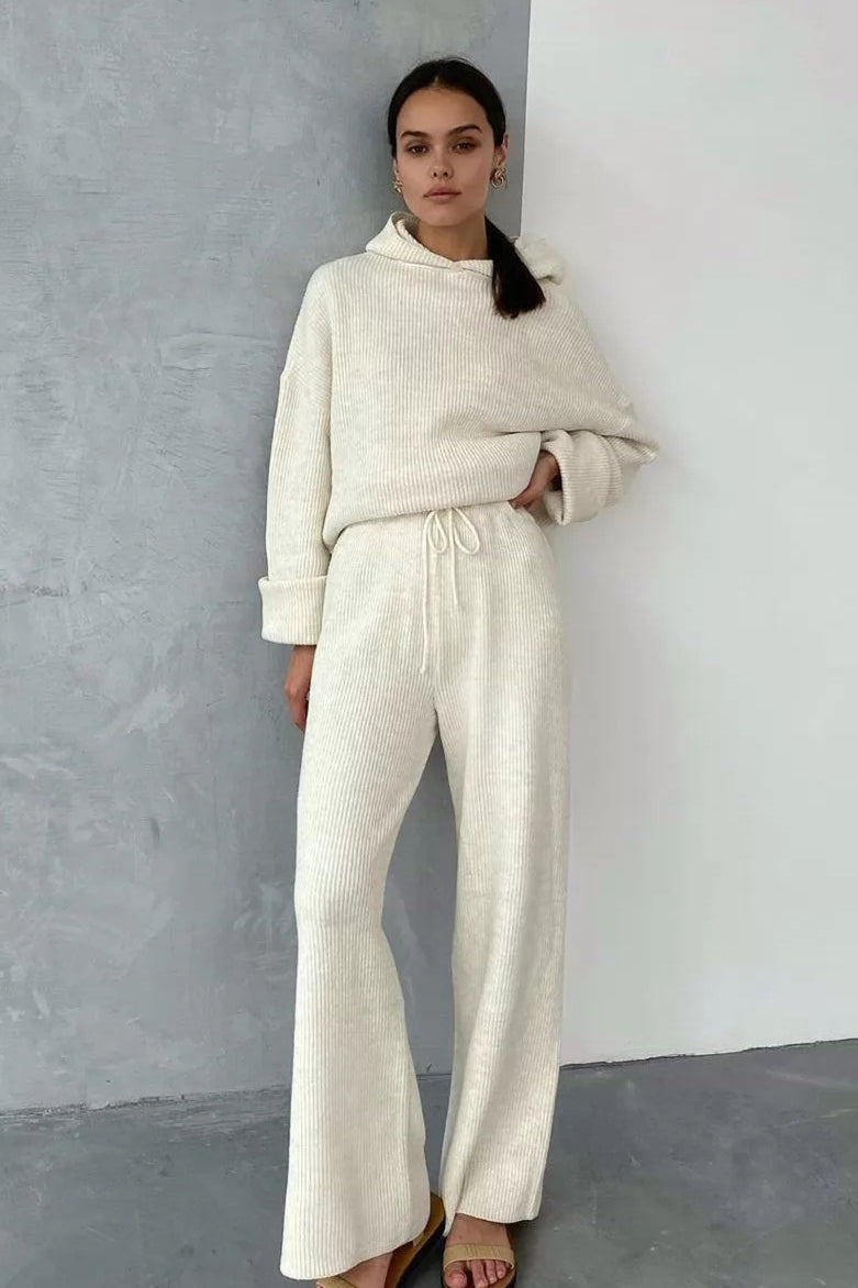 Casual Oversized Knit Sweater and Pants Set