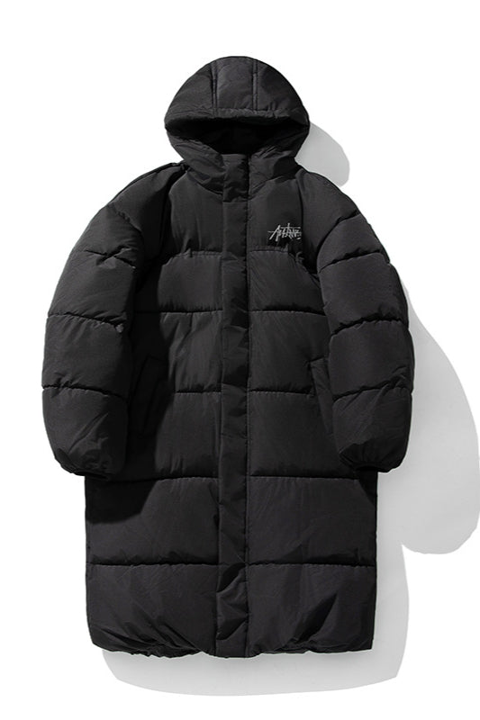 Winter Warmth Long Down Hooded Jacket