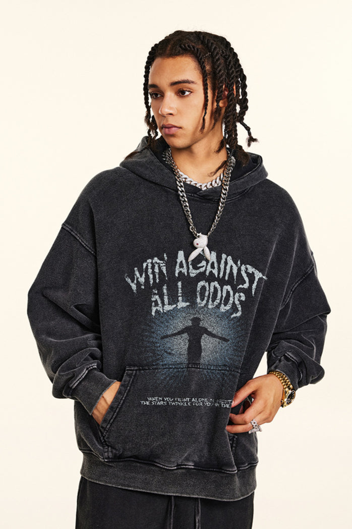 Men's Casual Oversized Hoodie with Inspirational Graphic